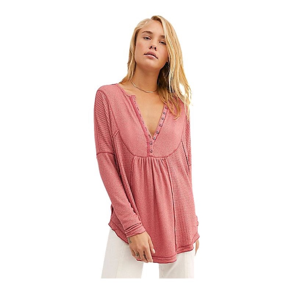 Free People oversized Henley shirt